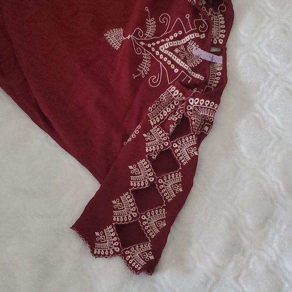 Francesca's Burgundy Embroidered Top - Picture 5 of 7